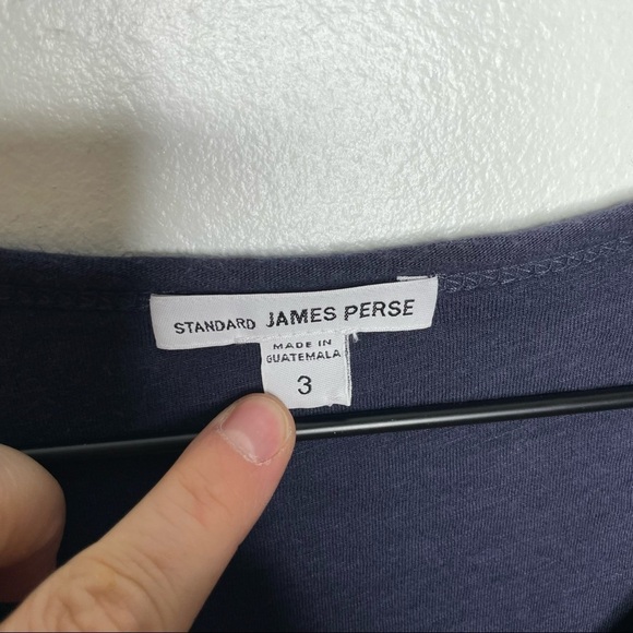 Standard James Perse Navy Blue Rolled Sleeve T-shirt Dress Womens 3 US M - Picture 3 of 8